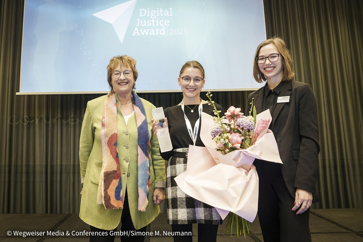 Von links: Brigitte Zypries, Bundesjustizministerin a.D.; Laura Hannawald, Richterin am Amtsgericht Hannover; Franziska Mehlhase, Senior Programmmanagerin (Wegweiser)